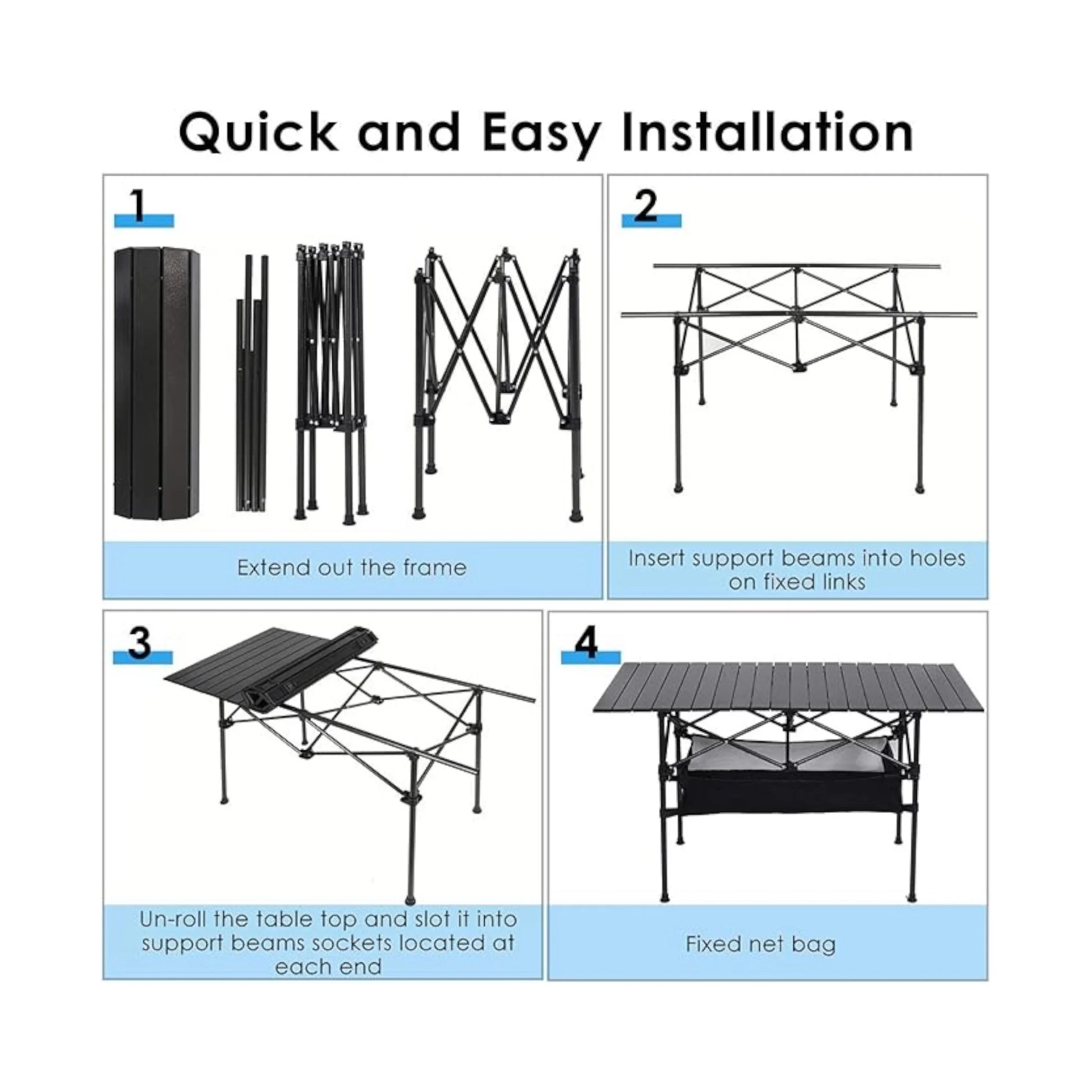 ‫احصل على طاولة قابلة للطي من اكس ستور في قطر. بتصميم خفيف الوزن مع ارتفاع قابل للتعديل، مثالية للشواء والرحلات. 