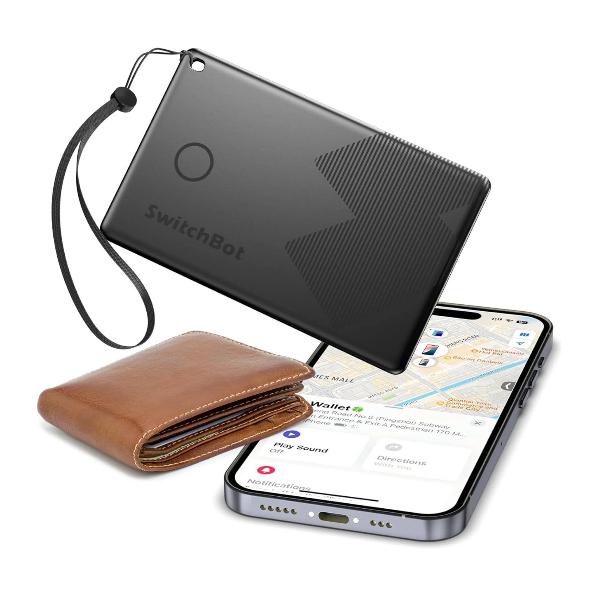 SwitchBot Wallet Tracker Card - Works with Apple Find My. Loud alarm helps you locate your wallet quickly. xStore.
