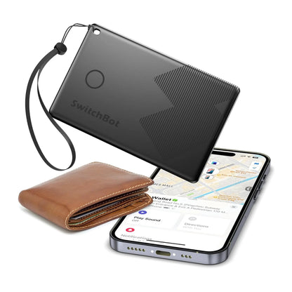 SwitchBot Wallet Tracker Card - Works with Apple Find My. Loud alarm helps you locate your wallet quickly. xStore.