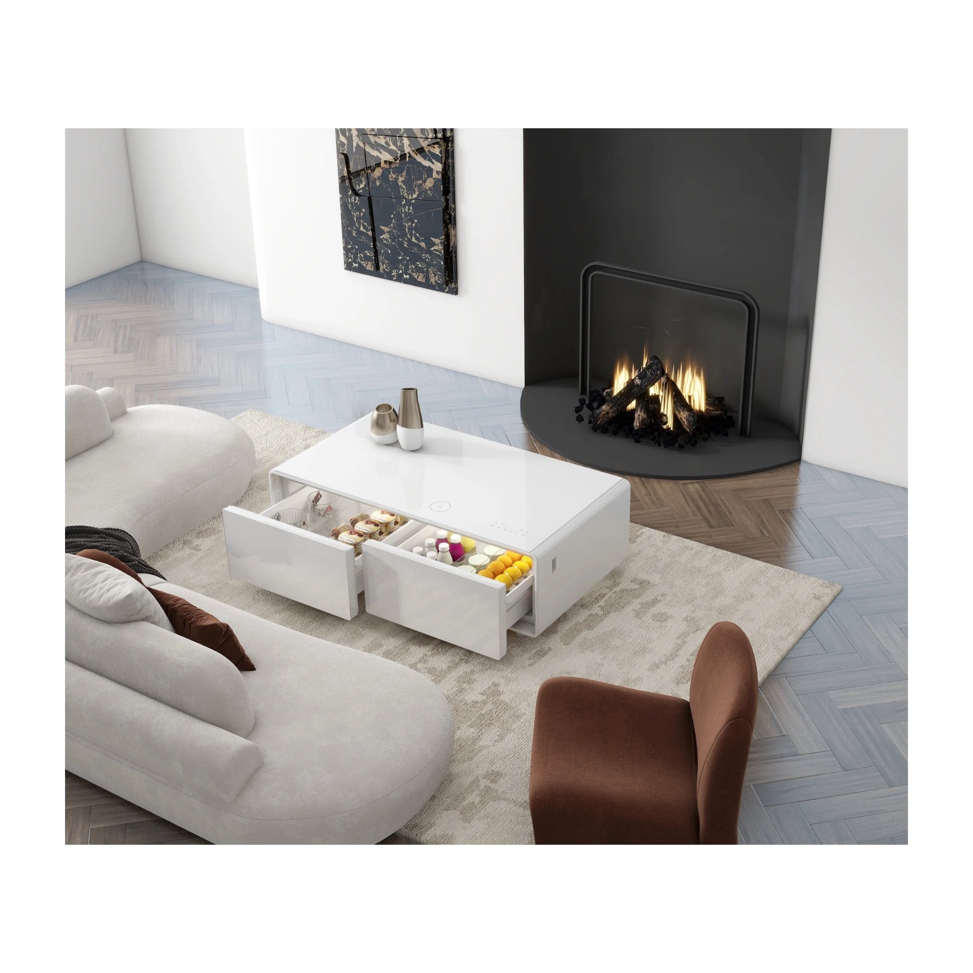 Customizable LED lighting and touch panel for temperature control from xStore in Qatar.