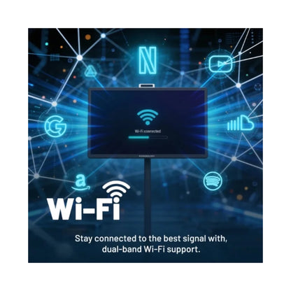 ‫‫احصل علي شاشة ذكية باورولوجي من اكس ستور في قطر. ٣٢ بوصة، Android 15، دقة Full HD، بطارية، واي فاي، بلوتوث، كاميرا مدمجة. . اطلب اونلاين 