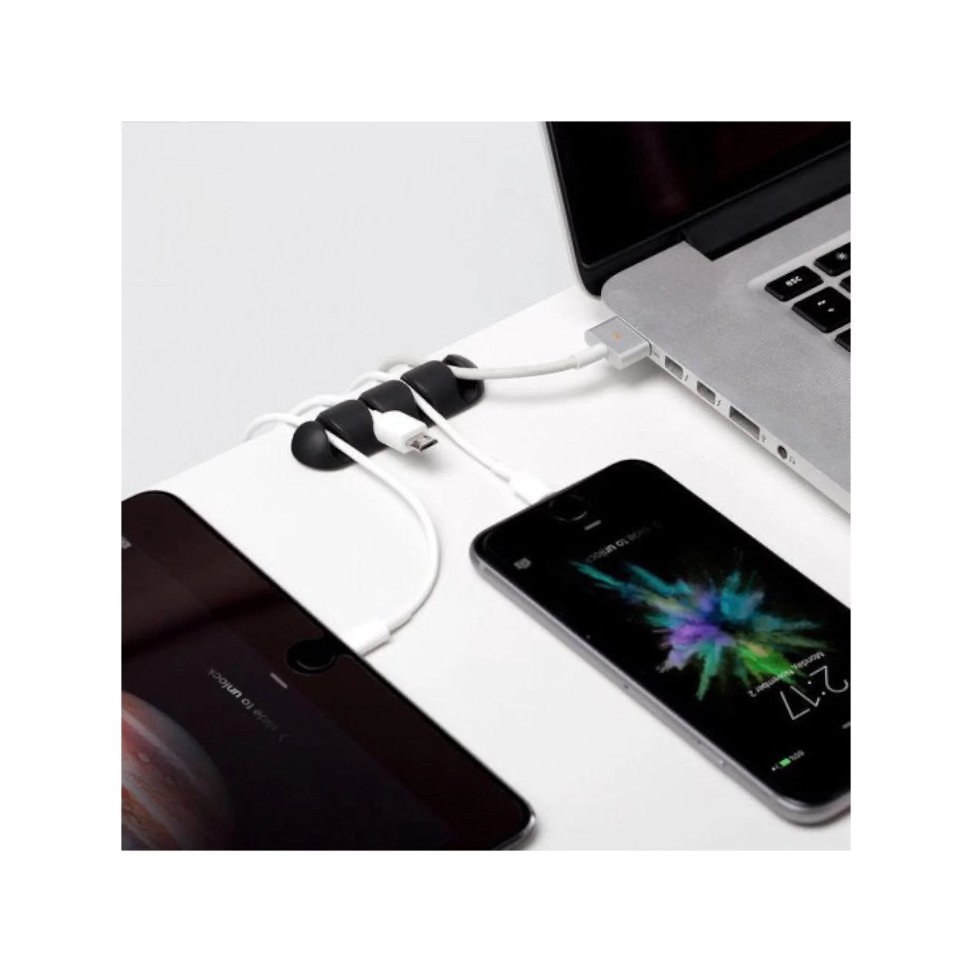 Box containing two cable organizers, each holding 4 cables, made by Bluebell, available now from xStore.qa in Qatar.