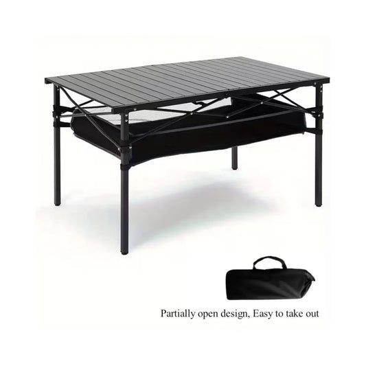 Folding Camping Table with Mesh Shelf, Perfect for camping, picnics, BBQs, garden, and beach, Available Now From xStore.qa in Qatar.