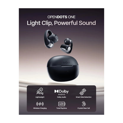 SHOKZ OpenDots ONE in Black at xStore.qa in Qatar, Up to 10 hours playback per charge / 40 hours with charging case
