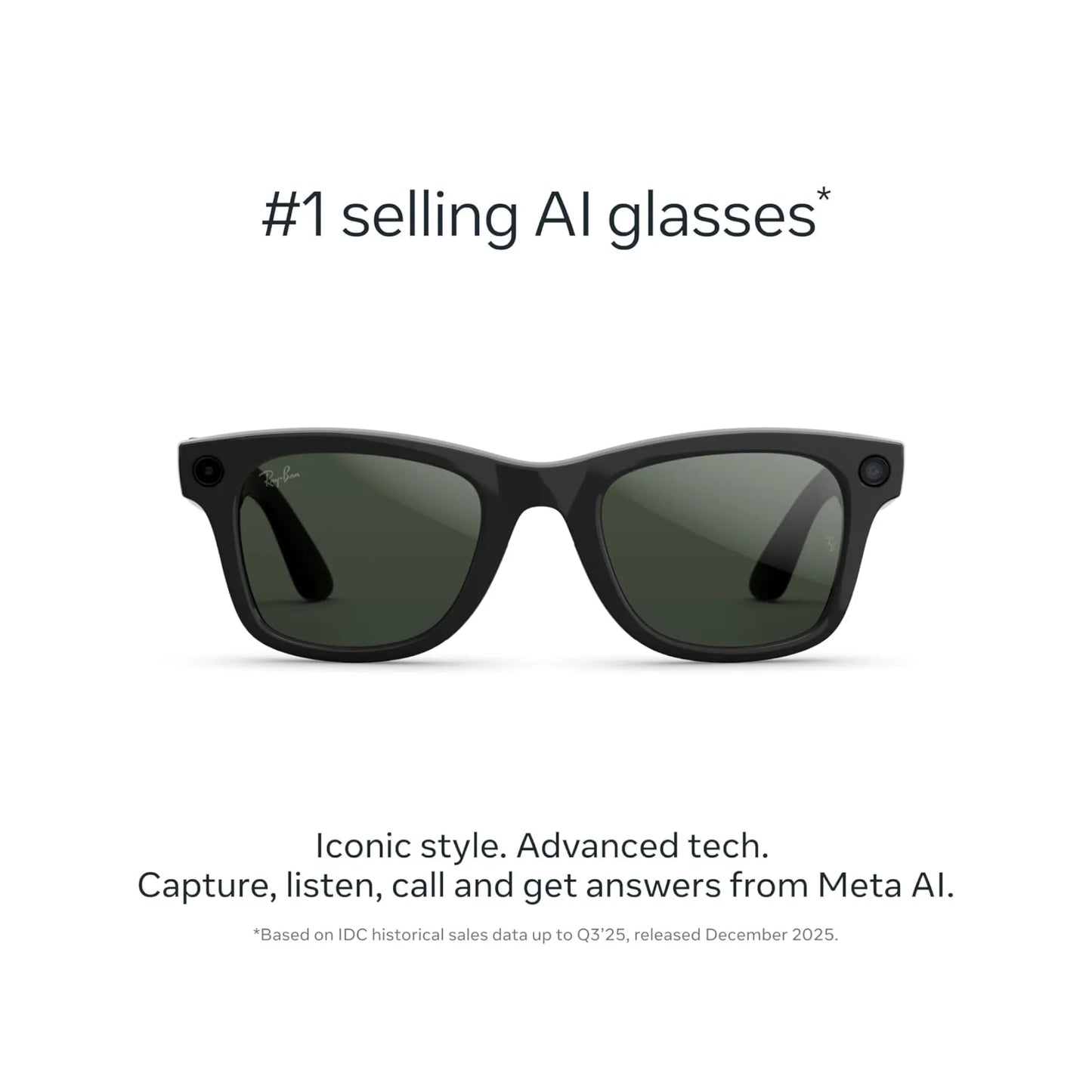 Ray-Ban Meta Wayfarer Gen 2 Shiny Black / Transitions Graphite Green - Large