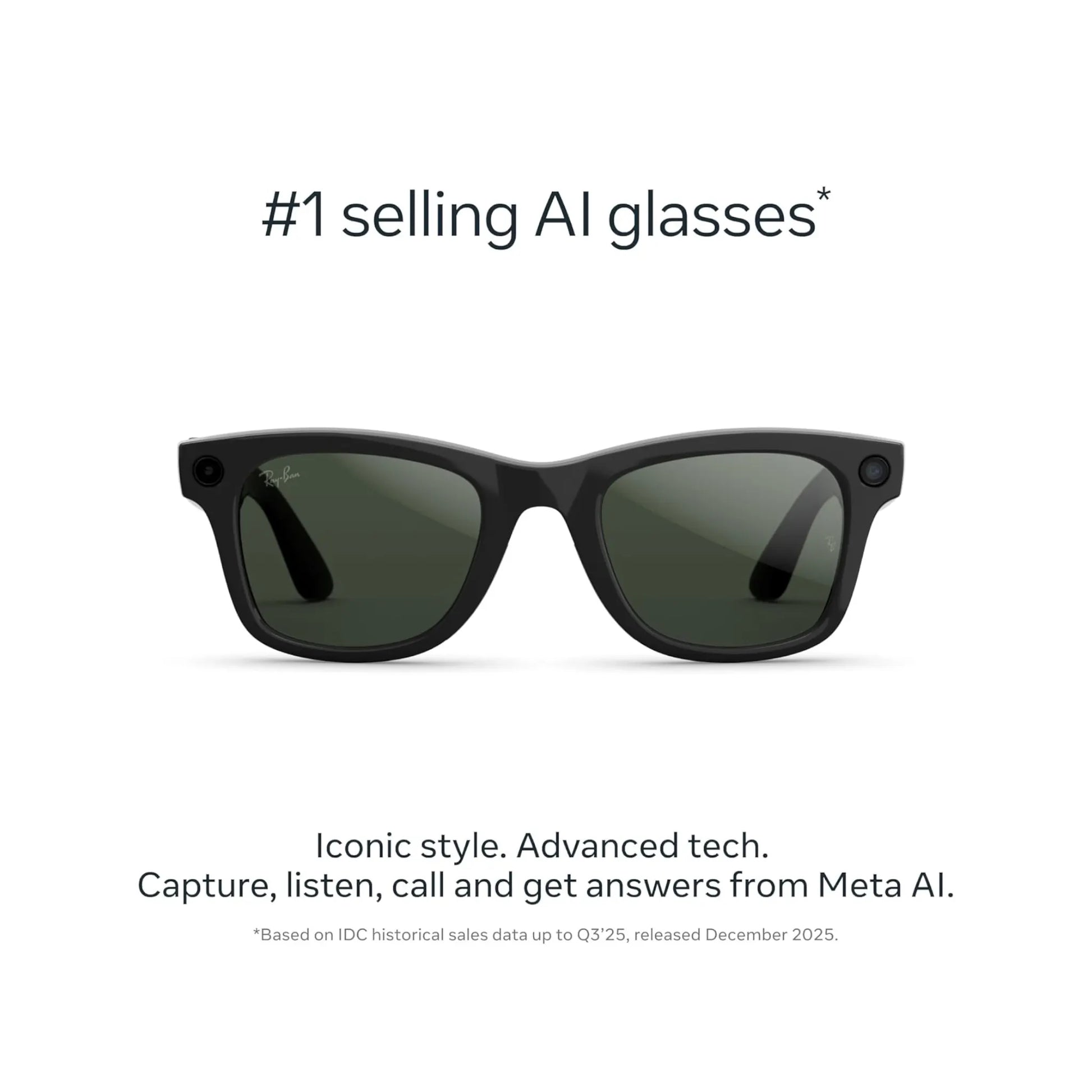 Ray-Ban Meta Wayfarer Gen 2 Shiny Black / Transitions Graphite Green - Large