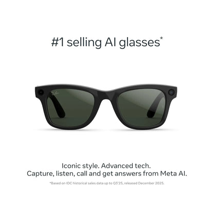 Ray-Ban Meta Wayfarer Gen 2 Shiny Black / Transitions Graphite Green - Large